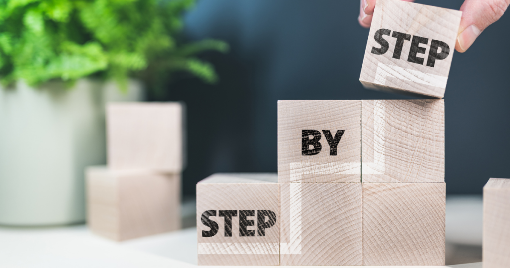 stacked wood blocks that create stairs
